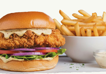 Produktbild Chicken Burger & Pommes